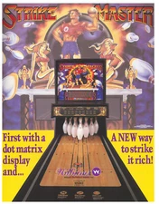 Strike Master Shuffle Alley Bowl Game Williams Arcade Flyer Signed by Designers