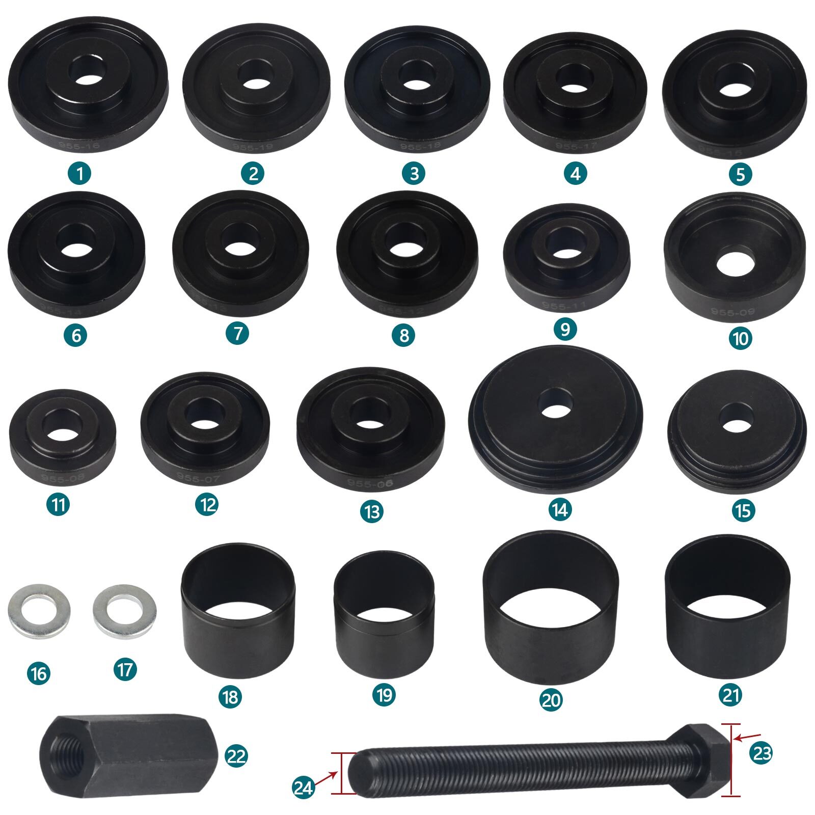 23Pc Front Wheel Drive Bearing Removal Installation Tool Kit Set UK