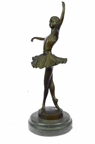 Hot Cast Signed Young Girl Ballerina Ballet Dancer Bronze Sculpture Figurine - Picture 2 of 7