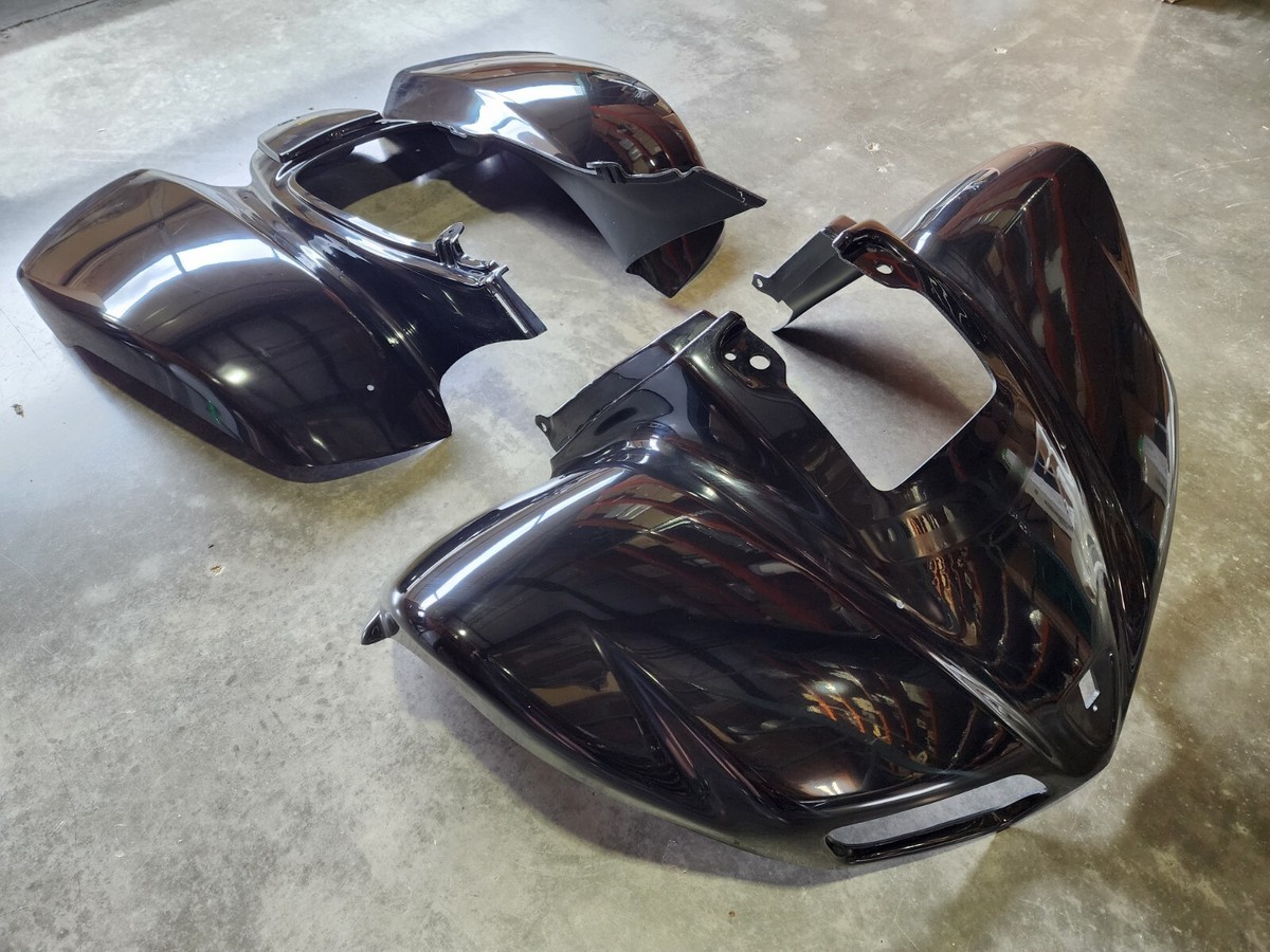 KAWASAKI KFX 700 04-10 PLASTIC BLACK FRONT AND REAR FENDER SET | eBay