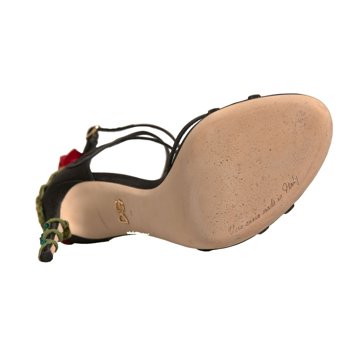 DOLCE & GABBANA Shoes Black Strappy Flower Heels Sandals DOLCE & GABBANA Shoes Black Strappy Flower Heels Sandals