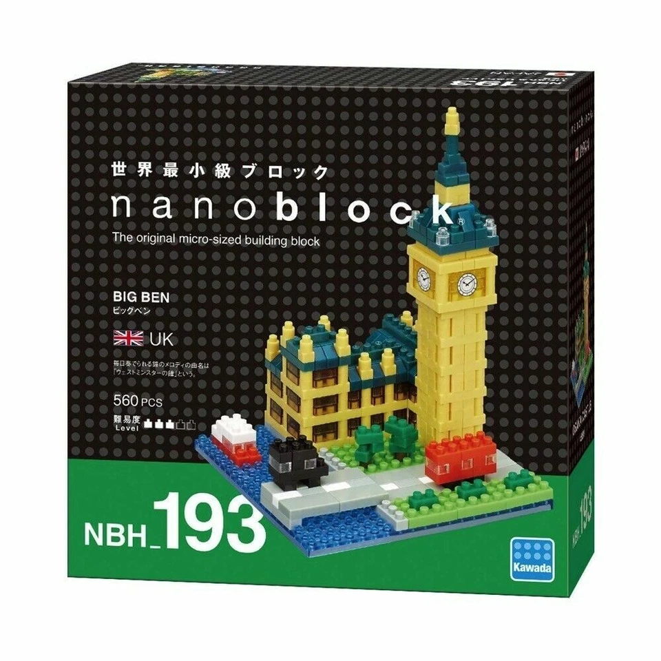 NANOBLOCK BIG BEN MINI BRICKS PUZZLE 560 PIECES NBH-193 - Image 3 of 3