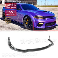 For Dodge Charger SRT Widebody 20-23 H Style Carbon Front Bumper Lip W/ Winglet