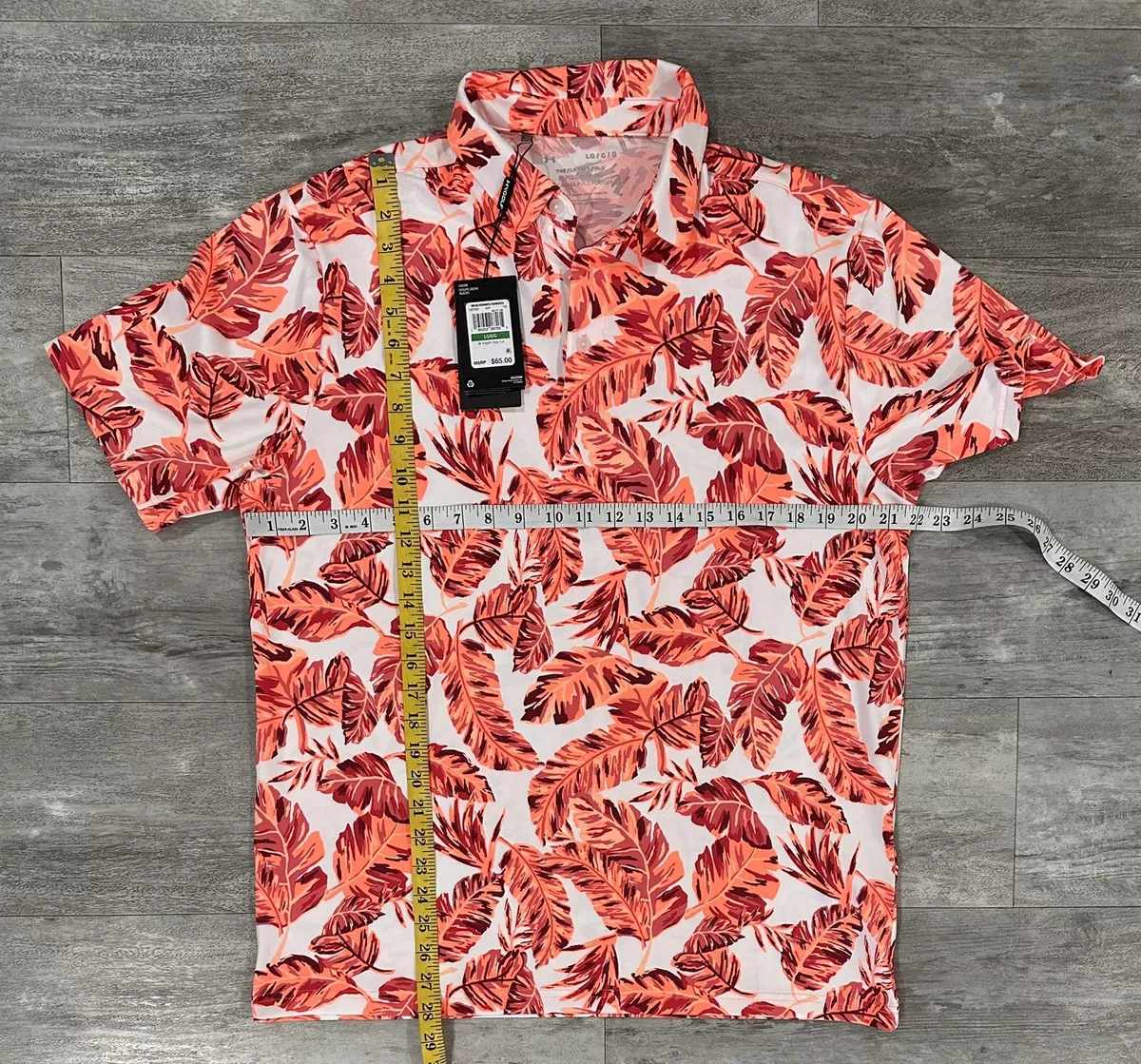 Under Armour 2.0 playoff Mens Large UPF 40 Polo Palm Leaf Bright