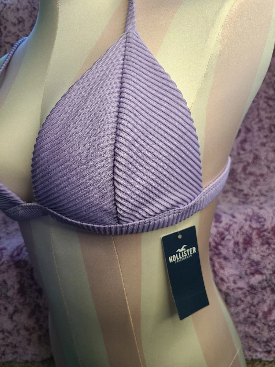 NWT Hollister Swim Ribbed Triangle Bikini Top Size M 👙