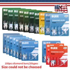 100Pzas Dental Fresas Dentales de Diamante FG Mezclado 20 Tamaño