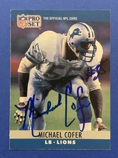 MICHAEL COFER (Dec) Signed 1990 Pro Set #99 Lions Tennessee Mike Autograph Auto