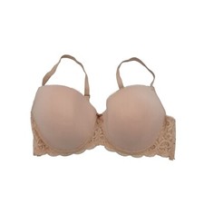 Rampage Intimates Bra 42D Womens Tan Lace Sides Padded Underwired Full Coverage