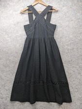 JOA Dress Womens Black Small Lace Midi Cocktail Party