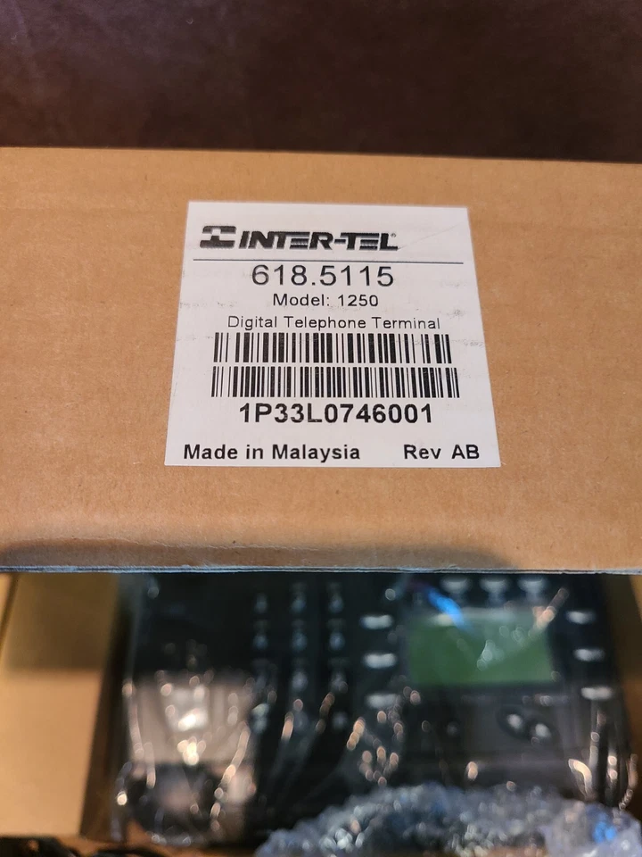 Inter-tel Model 1250 8-Button Full Duplex Telephone Set Of (2) 618.5115  NEW - Image 3 of 4