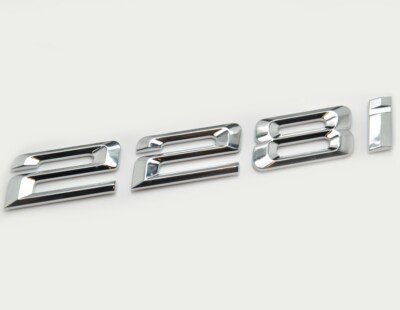 Silber Chrom 228i Heck Kofferraum Flach Auto Abzeichen Emblem Buchstabe Nummer für BMW