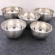 Kitchen’s Favorite Mixing Bowl Set Of 5 Brushed And Polished Stainless-Steel