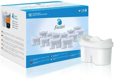 SWAN Cartucce Filtri Caraffa Filtrante compatibili Brita Maxtra 12 PEZZI