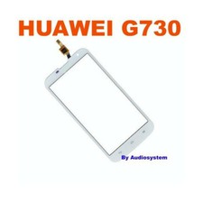 TOUCH SCREEN+VETRO PER HUAWEI ASCEND G730 DISPLAY LCD COVER RICAMBIO BIANCO