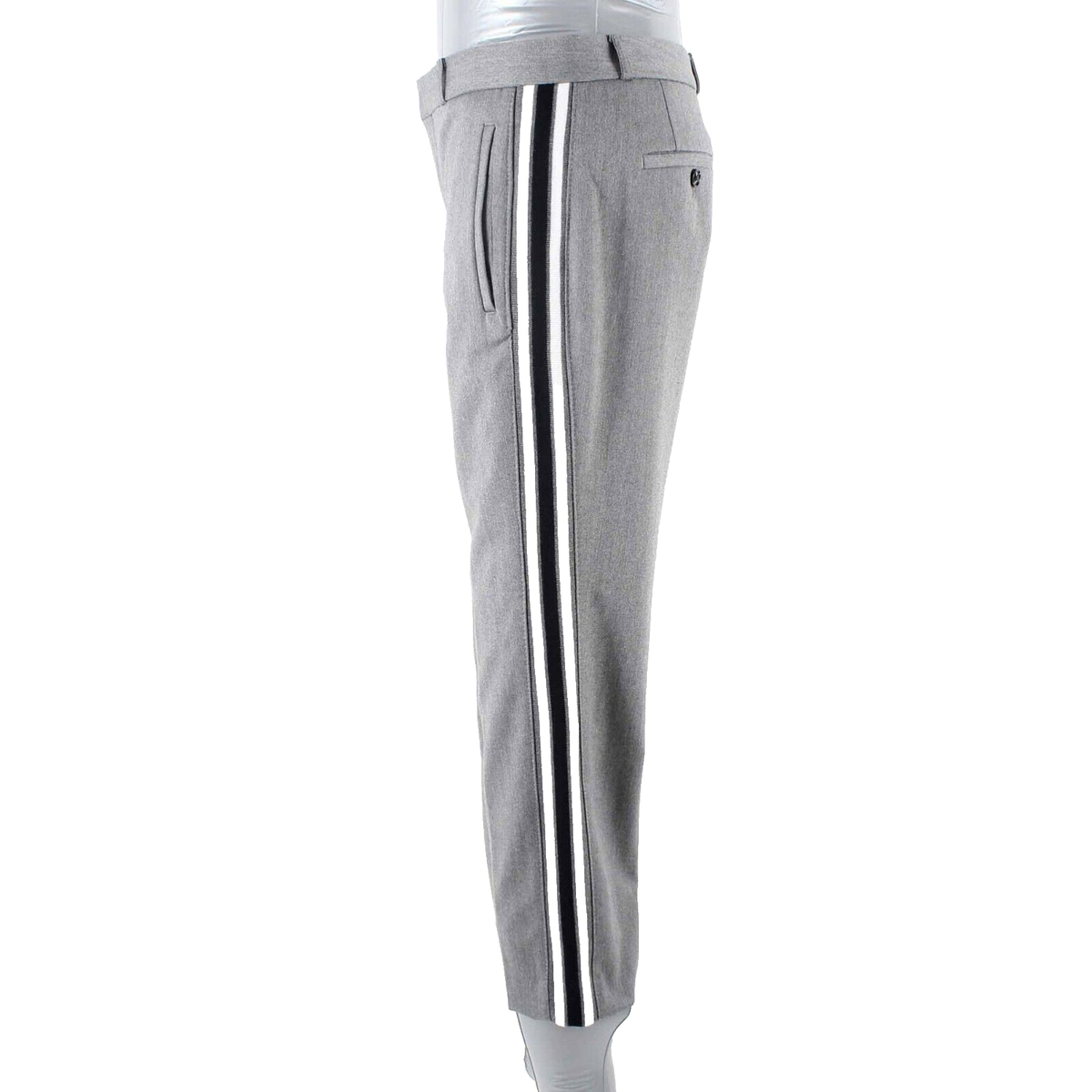 Banana Republic Sz x 27 Gray Multi Side Stripe Avery Polyester Blend Pant