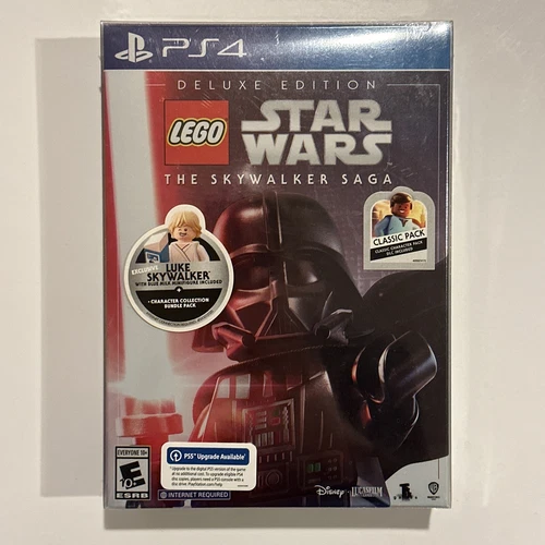 New LEGO Star Wars The Skywalker Saga Deluxe Edition PS4 w/ Luke Minifigure!