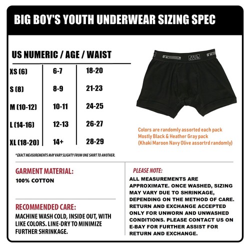 LOT 2 PACK PRO CLUB Boys Youth Kids Underwear Boxer Briefs Short Open Fly XS-XL - Picture 2 of 9