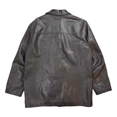 Vintage Marlboro Classics Leather Trench Coat Jacket Black | eBay