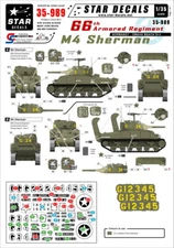 Star 1/35 US 66th Armoured Regiment Decals for M4 Shermans in Normandy