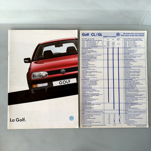 VW Golf GT GL CL GT/GTD 4x4 1993 French Market Sales Brochure Catalogue