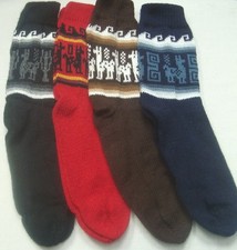 BRAND NEW, ONE PAIR, 100 ALPACA WOOL SOCKS, SIZE 10 TO 12, ANDEAN, WARM