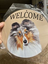 New  Australian Shepherd Metal Dog Welcome Sign KC creations Great Gift 