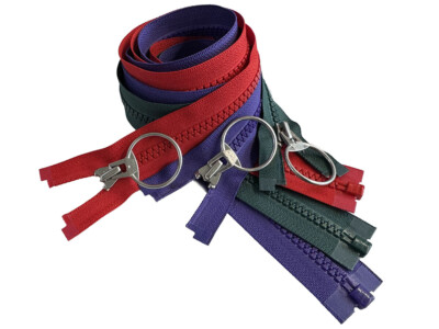 1pc 14 Inch YKK #5 Molded Plastic with U TYPE Ring Pull Jacket Zipper Separating