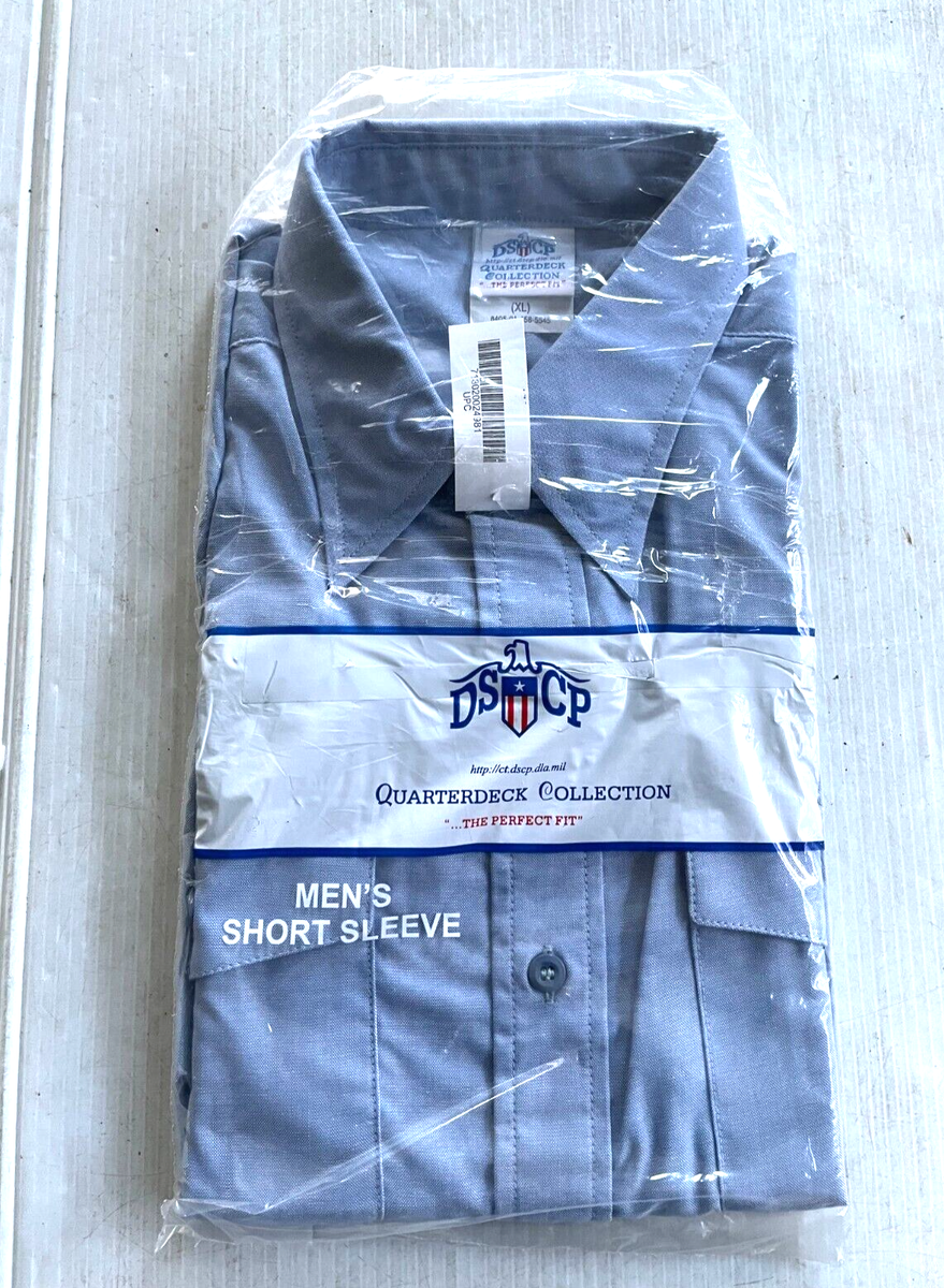 GENUINE US NAVY SHORT SLEEVE CHAMBRAY MAN'S UTILITY WORK SHIRT