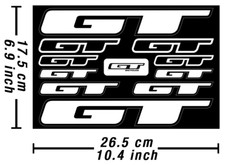 GT Decals Stickers Bicycle Vinyl Graphics Set Autocollant Aufkleber Adesivi