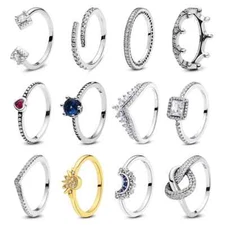 Crown Heart Ring Stackable Style for Women Rose Gold Tone Wedding Crystal Band