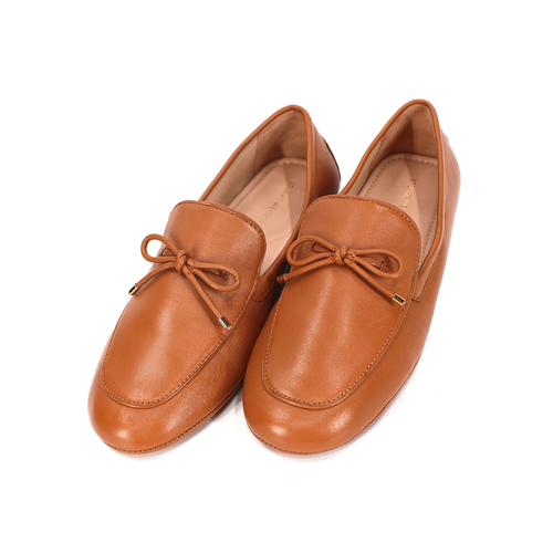 Stuart Weitzman Newport Driving Shoes NEW Almond Brown Bow Leather Loafers 6 - Picture 2 of 8