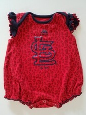 St. Louis Cardinals MLB Baby Girl's One Piece Bodysuit Size 0-3 Months Red EUC