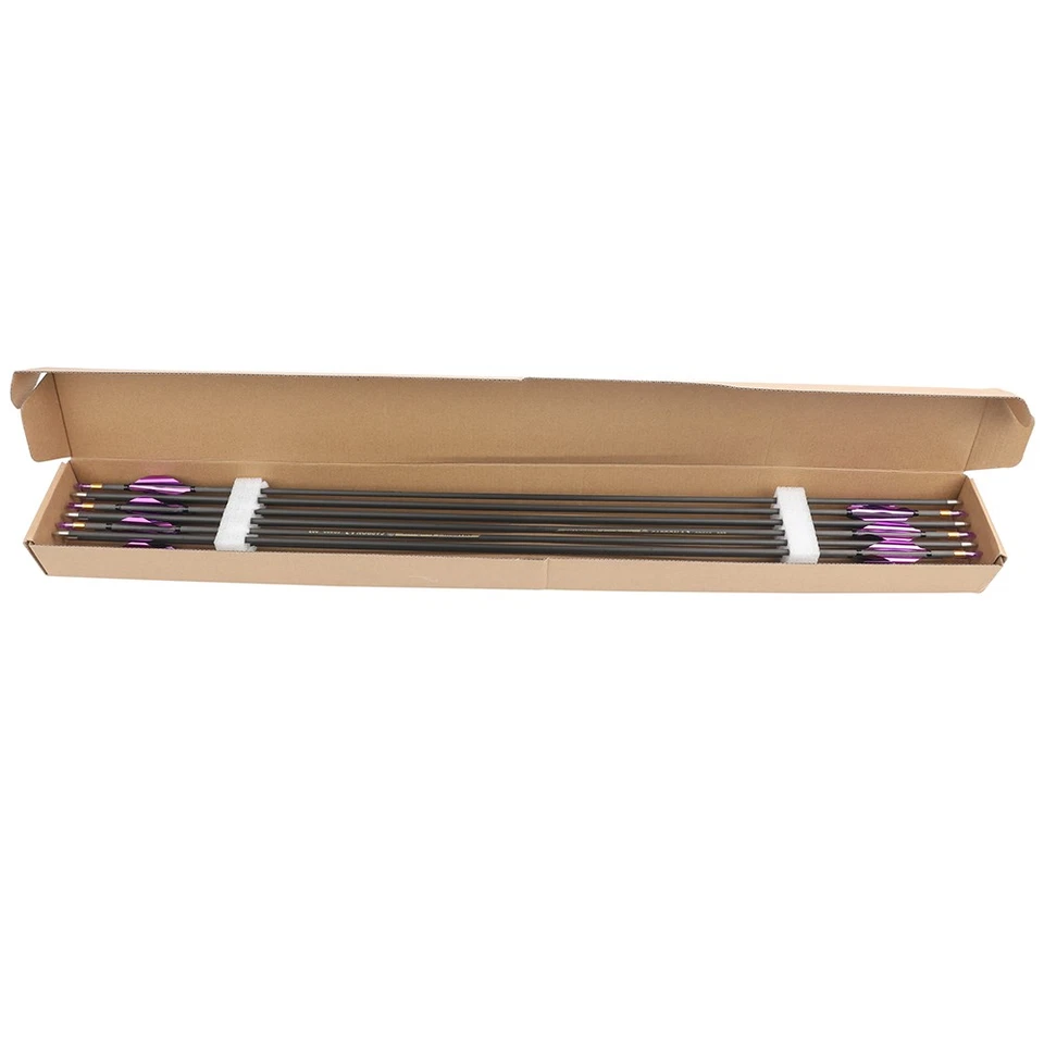 31" SP700-1000 Pure Carbon Arrows 1.8" Spiral Vanes Archery Bow Hunting - Image 4 of 4