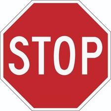 Stop Sign 24inch sign sticker Pack of 4
