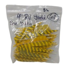 62 Count Archery Arrow Feathers 4" Right Wing Shield: Faux Barred Yellow