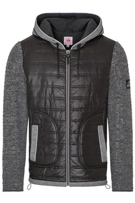 Spieth&Wensky Outdoorjacke Herren Warburg schwarz/grau Stepp Walk Strick Kapuze