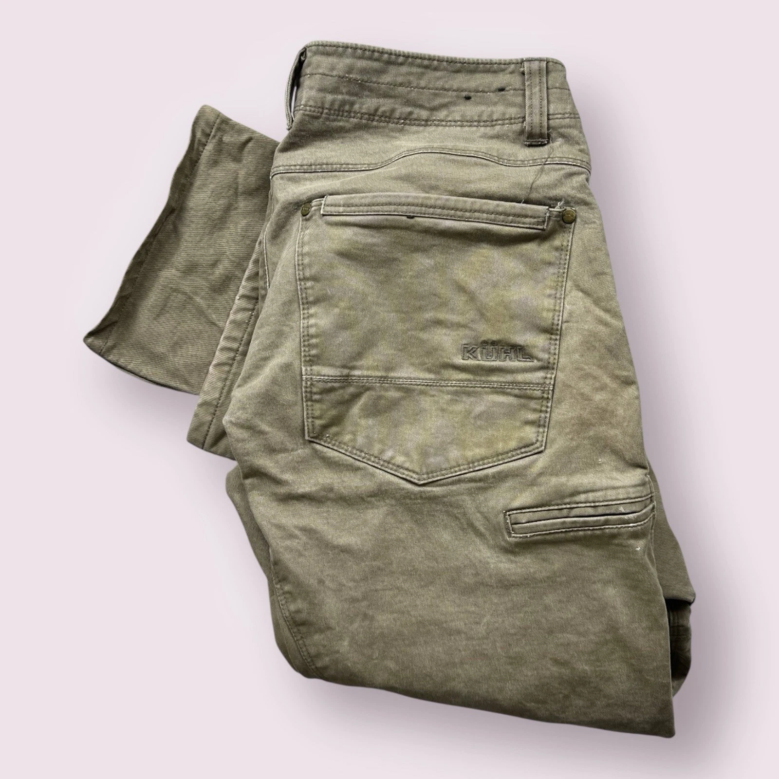 Men’s Kuhl Rydr Chino Hiking Pants Straight Cut 32x31 Brown Outdoors READ!!