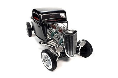 Auto World 1:18 1934 Ford 3-Window Coupe High Boy Hot Rod Matte