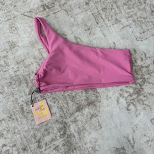 Skatie X Amber Fillerup Clark Bikini Top Womens Small Pink One Shoulder
