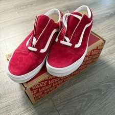 NIB Vans Old Skool Pig Suede Shell Scooter Shoes Red Men Size 6.5 Women 8