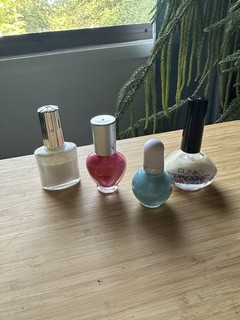 Lot Of 4 Vtg Polish Glitter White Blue