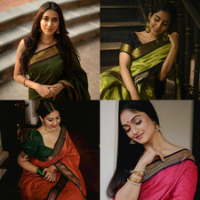 Einzigartiges Designer Crunchy Seidentuch Mit Fancier Bluse Für Frauen & Mädchen