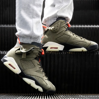 Size 7 (GS) - Jordan 6 Retro x Travis Scott Mid Olive for sale