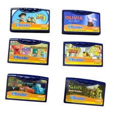 6 VTech V.Reader Learning System Game Cartridges Toy Story 3 Elmo Cars Shrek