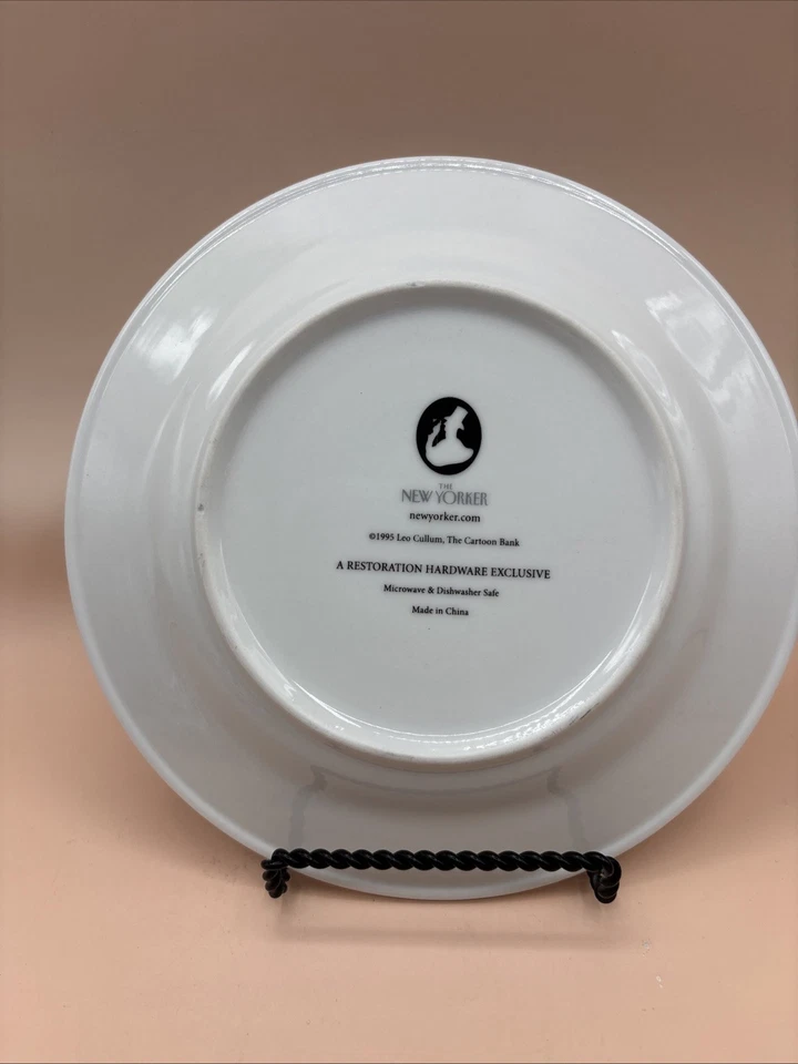 "Juego de 5 platos de cóctel de ensalada de queso de cerámica de la colección New Yorker Magazine de 8""" Foto 3 de 4