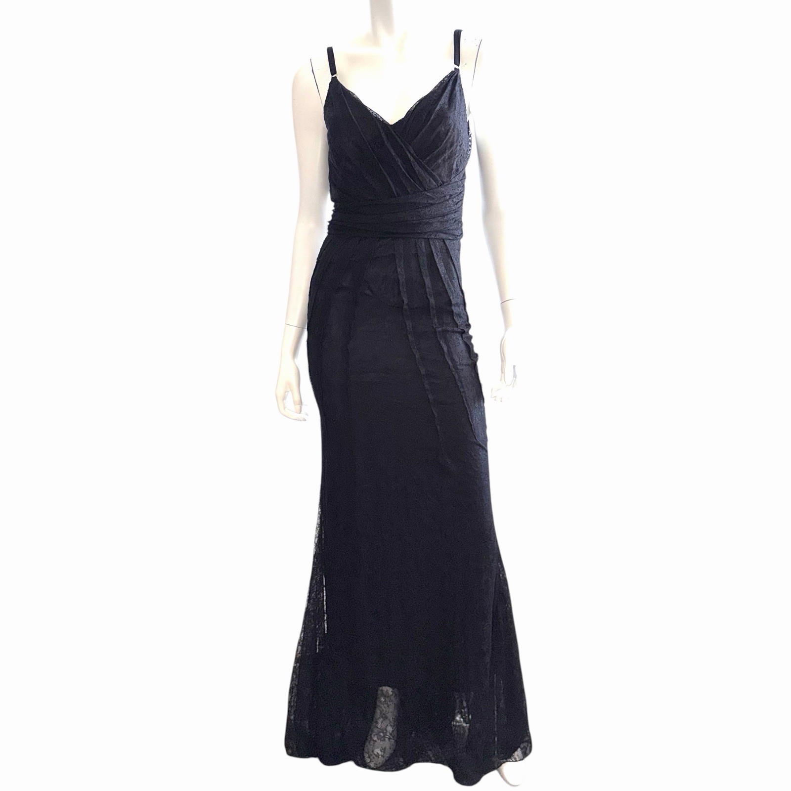 Dolce & Gabbana Womens Dress Size 40 Maxi Long Gown Evening Black Gala US 4