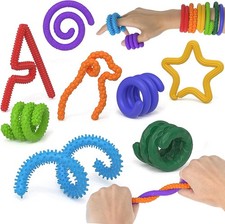 Sensory Sticks Fidget Toys for Kids Adult,8Pcs Bendable Textured Flexible Sen...
