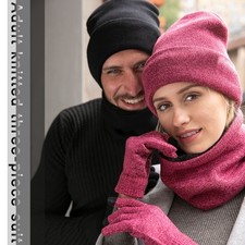 Winter Beanie Scarf Gloves Set Warm Knit Touch Screen for Men and Women, US
