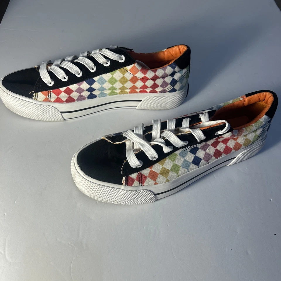 Mudd Brand Checkerboard Rainbow Poppy-O Zapatillas Patinadoras Para Mujer Talla 11 Zapato Foto 2 de 4