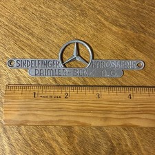 Daimler Benz Ag Sindelfinger Karosserie Car Emblem Tag Badge Plaque Vintage Daimler Benz Ag Sindelfinger Karosserie Car Emblem Tag Badge Plaque Vintage